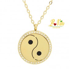 Collier diffuseur de parfum ou d’huile essentielle Yin et Yang