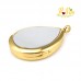 Collier diffuseur de parfum ou d’huile essentielle "Gouttelette avec queue de paon "