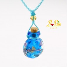 Collier diffuseur de parfum ou d’huile essentielle «Gourde» flacon en verre de Murano 