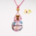 Collier diffuseur de parfum ou d’huile essentielle «Gourde» flacon en verre de Murano 